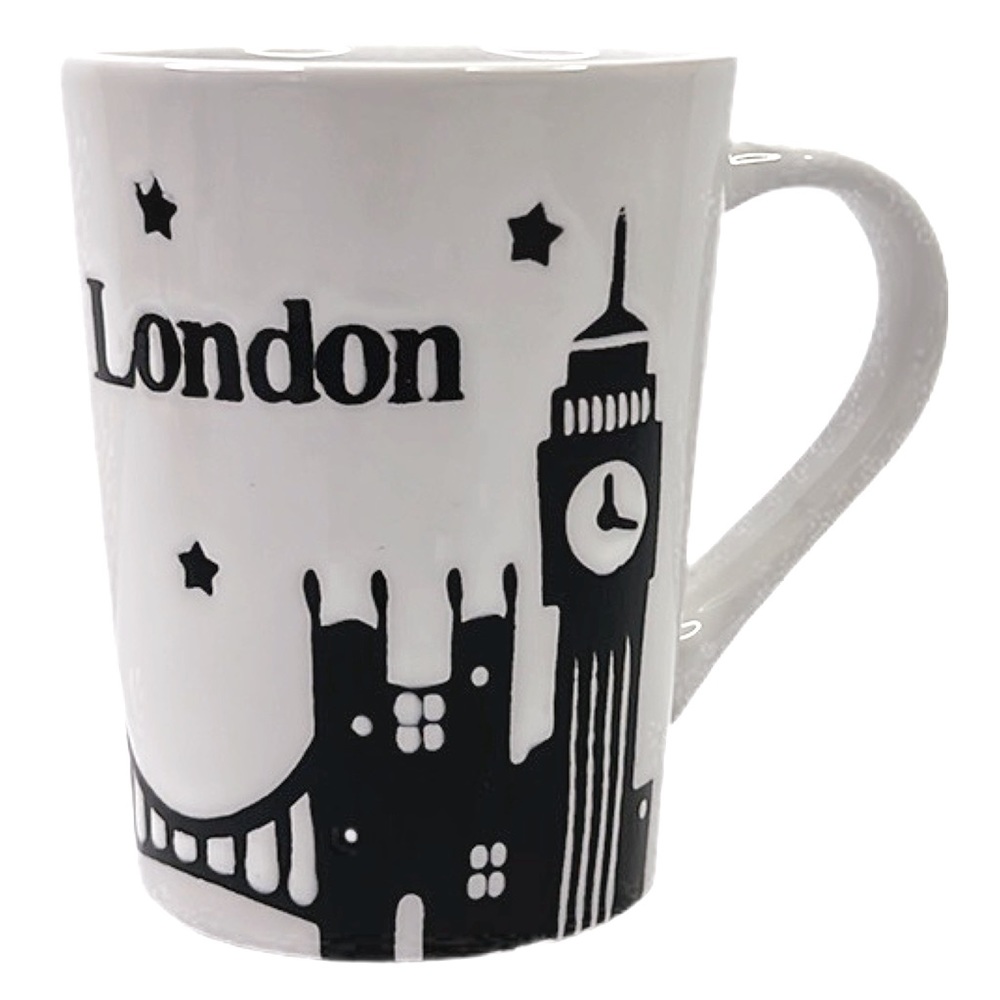London Cityscape Skyline Big Ben Bridge Etched Stoneware Coffee Mug Tea Cup‎